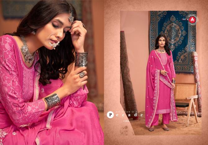 Tulip Vol 9 By Triple Aaa Viscose Muslin Lakhnavi Jacquard Dress Material Suppliers In Mumbai